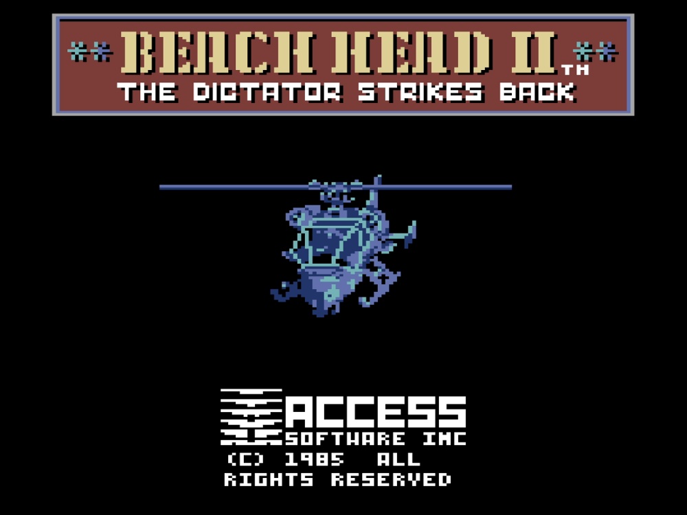Title Screen of Beach-Head II: The Dictator Strikes Back for Commodore 64